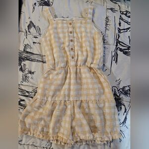 Plaid Romper with Pocketa